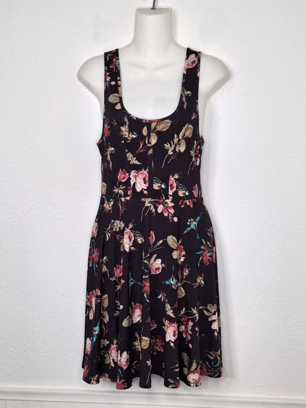 Free People Black Floral Mini Dress